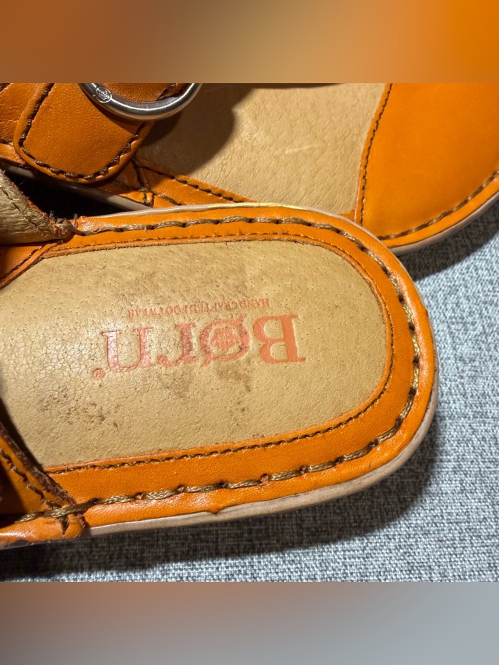 BORN Orange Leather Thong Wedge Sandals🍊 - Picture 6 of 10
